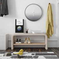 Banc d'entrée moderne haut de gamme en bois massif avec tabouret à chaussures intégré pour salle d'essayage, armoire à chaussures domestique