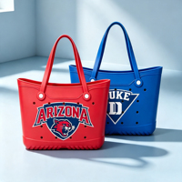 Sac à bandoulière personnalisé en EVA imperméable, sac fourre-tout léger et essuyable, sac à main ouvert, sac en silicone polyvalent et durable pour le quotidien