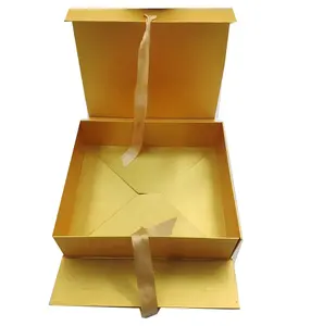 लक्जरी बहुत उच्च गुणवत्ता वाले धातु सोना फोल्डेबल कार्डबोर्ड जूते के लिए हैंडल पैकेजिंग बॉक्स के साथ