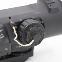 Tactical Prism Scope 1x-4x Fixed Dual Purpose Red Illuminated 11 Brightness Levels CR2032 Battery Hunting Optical Sight Quick