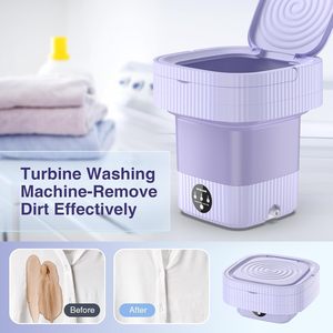 Car Use Electric Semi-Automatic Top Loading Single Tub Mini Portable Ultrasonic Underwear <b>Socks</b> Folding Bucket Washing Machine - Product Image 4