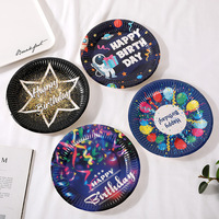 Homesun Offre Spéciale nouveau 7 pouces couleur assiette en papier jetable assiette à gâteau fête d'anniversaire plats assiettes ensemble