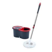 Ensemble de balai à eau en acier avec manche magique, balai rotatif à double entraînement à pression manuelle pour le nettoyage des sols domestiques