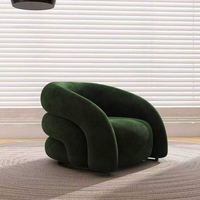 Fauteuil d'appoint moderne et durable en velours pour chambre, salon, appartement, hôtel, école, hôpital, villa - Siège individuel avec pieds en métal