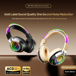 AN-1 Wireless Over Ear Headphones RGB <b>Lighting</b> Foldable <b>Gaming</b> Headset With Card Slot Type C Charging - Product Image 2