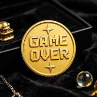 Pièces de jeu en métal de haute qualité en gros, pièces de défi en alliage de zinc dorées, mignonnes, à motif de dessin animé, avec logo 3D personnalisé gravé
