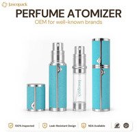 Atomiseur de parfum en alliage de zinc et cuir, remplissage par le bas, bouchon à vis, 5 ml, flacon de parfum de voyage