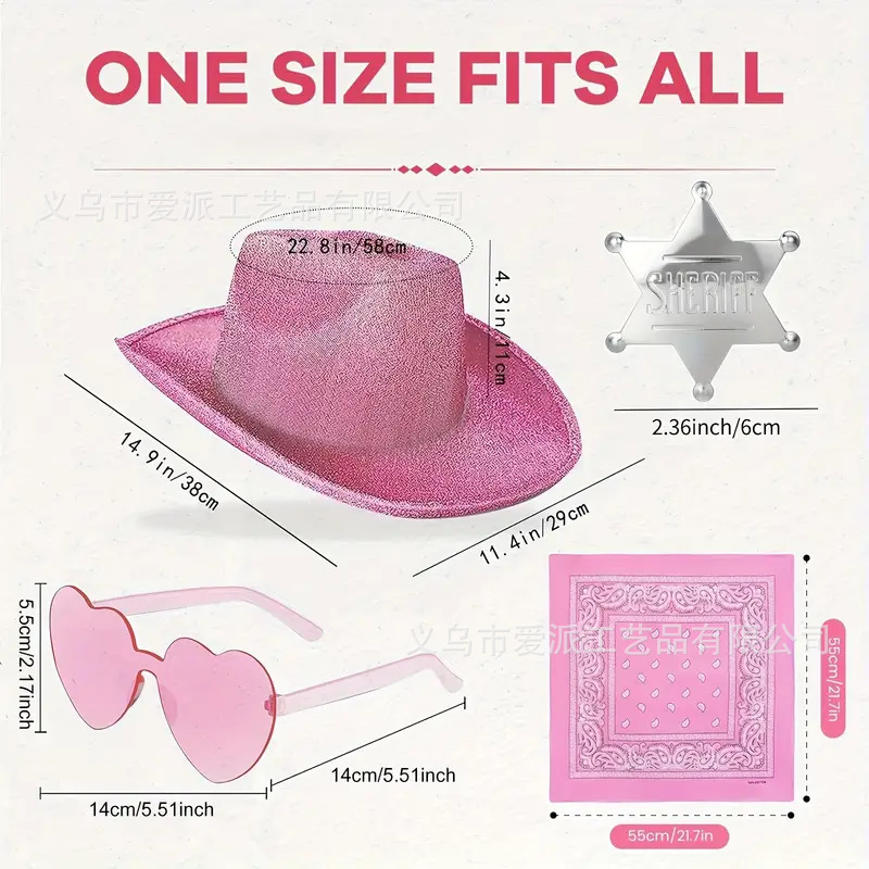 Chapeau rose vif et 4 autres articles