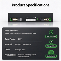 Dock d'extension de console centrale Range Rover 2025-2026 avec charge rapide multi-ports PD et synchronisation de l'éclairage d'ambiance OEM pour la recharge en voiture