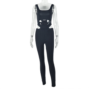 Tuta Intera Sexy con Cut-Out, Jumpsuit da <span class=keywords><strong>Donna</strong></span> alla Moda, Tuta Estiva con Top a Canotta, <span class=keywords><strong>Abbigliamento</strong></span> Femminile - Product Image 3