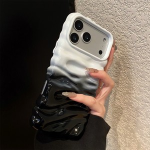 Newest gradual colors soft silicone TPU wave 3D mobile phone case for iPhone 17 pro max glossy back <b>cover</b> factory wholesale - Product Image 2