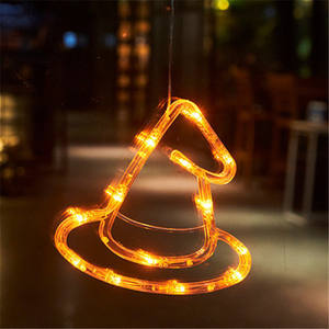 Fiesta de boda decoración de Halloween iluminación telaraña murciélago en forma de Led naranja ventosa Mini lámpara de noche - Product Image 6