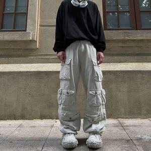 Pantalon cargo décontracté pour homme, style Harajuku, coupe ample et droite, multi-poches, streetwear personnalisé populaire - Product Image 3