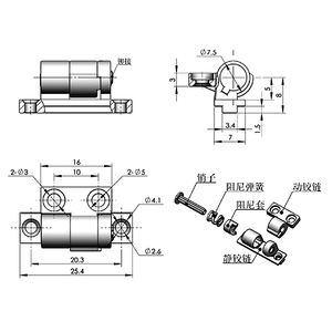 Positionnement à 90 degrés Amortissement Petite charnière Charnière Rotative <span class=keywords><strong>Mini</strong></span> charnière Armoires de cuisine XK504 Alliage de zinc Stock Acier inoxydable Moderne - Product Image 6