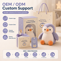 Peluche interactive intelligente IA en forme de pingouin, rembourrage en coton PP ultra-doux, robot éducatif racontant des histoires pour enfants, OEM/ODM