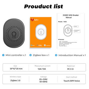 Módulo Interruptor de Luz Inteligente Zigbee Mini de 16A, 1/2 Gang, 2 Vías, Sin Neutro, Sin Condensador, para Hogar Inteligente, Compatible con Alexa y <span class=keywords><strong>Google</strong></span> <span class=keywords><strong>Home</strong></span> - Product Image 4