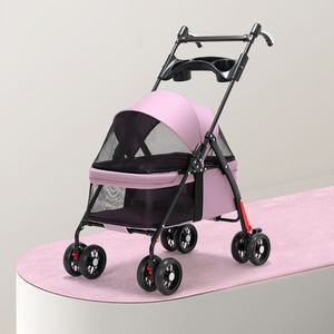 Kediler ve köpekler için hafif nefes alabilen ve katlanabilir bir açık evcil hayvan arabası 4 tekerlekli evcil hayvan malzemeleri üreticisi - Product Image 3