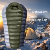 Sac de couchage extérieur pour adultes, type momie, en duvet d'oie, chaleur zéro degré, léger, antibactérien, antistatique, pour la randonnée et le camping
