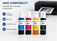 EBEST - Botella de Tinta 544 Compatible con Impresoras Epson L3110 L3150 L3250 L5190, Tinta de Recarga a Base de Agua