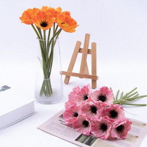 Fleur artificielle de pavot à tige unique en PU, bouquet de pavot de maïs, décoration de mariage, accessoire de photographie pour restaurant, fleurs artificielles - Product Image 3