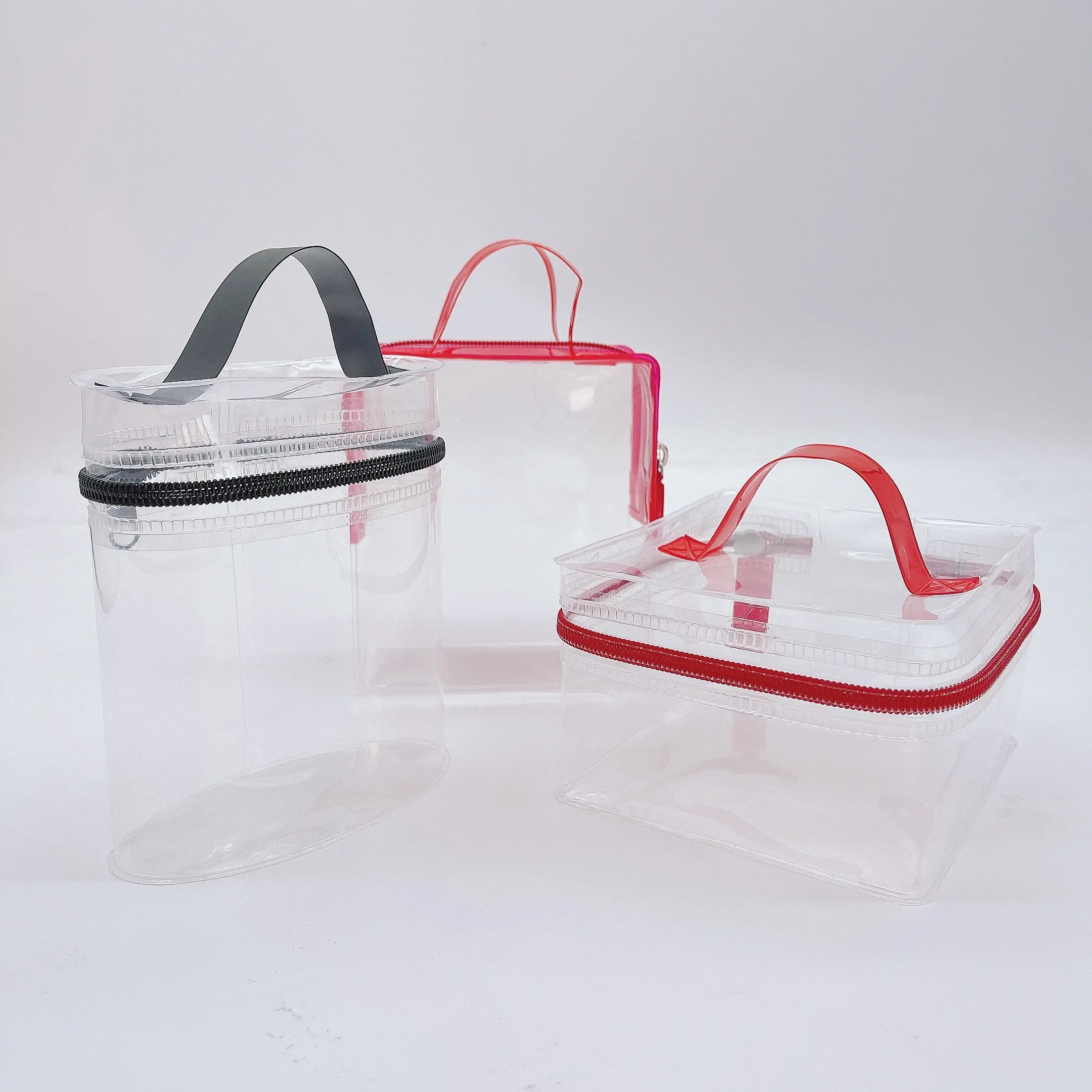 Waterproof Transparent PVC Bath round tote makeup bags Cosmetic Travel Wash Organizer Case Toiletry Storage Kit