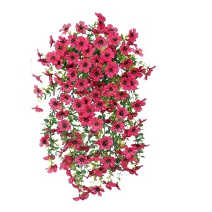 Guirlandes artificielles Mori Hanayuki, fleurs en plastique violettes et rouges, décorations de jardin d'extérieur - Product Image 5