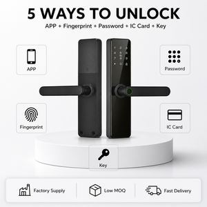 Glomarket Tuya WiFi Waterproof Fingerprint Intelligent Indoor Wooden Door Lock Password Card APP Control Suitable for Home - Product Image 5
