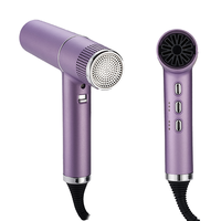 Sèche-cheveux professionnel ionique 1600W haute vitesse en métal 2026 avec buse concentratrice, séchage rapide en 3 minutes, portable pour hôtel et usage domestique