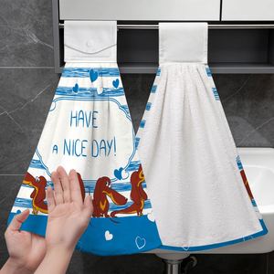 Serviette de cuisine suspendue personnalisée, épaisse, absorbante et à séchage rapide, avec bouton-pression dissimulé - Product Image 2