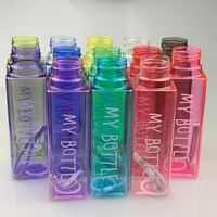Bouteille d'eau portable en plastique transparente de 480 ml, forme carrée, best-seller pour le sport