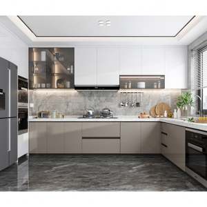 โรงงานผลิตชุดครัวดีไซน์หรูทันสมัยพร้อมบานตู้เคลือบเงาสำหรับเฟอร์นิเจอร์บ้าน ตู้ครัวแบบโมดูล - Product Image 5