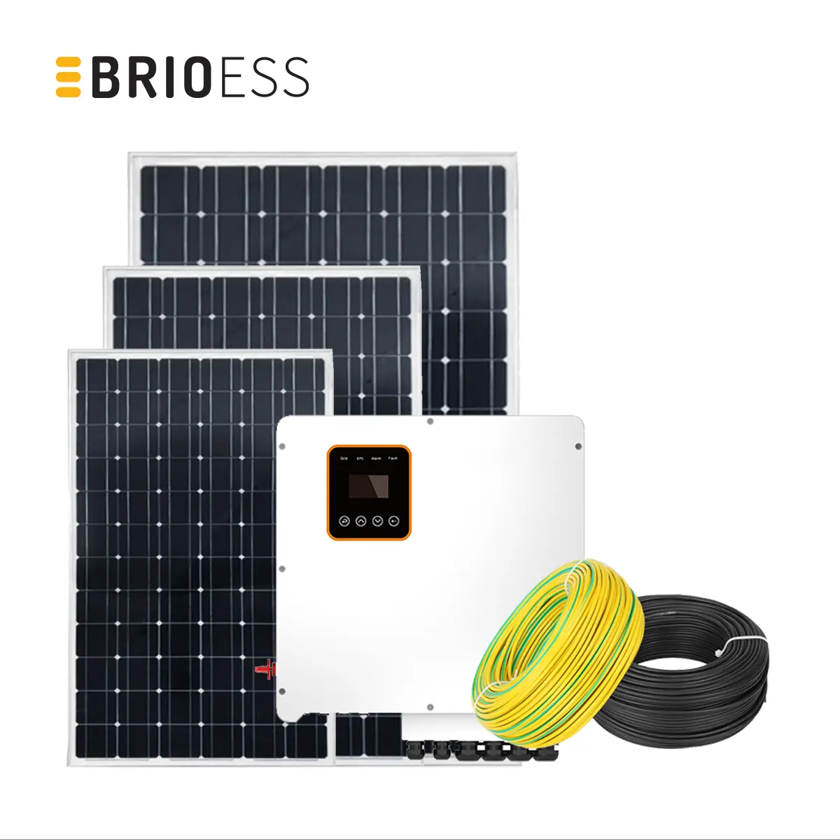 BrioESS Renewable Energy System 5kw On Grid 10kw Home Solar System 10 Kw 5000 Watt Single Phase Solar Power System For Home Roof