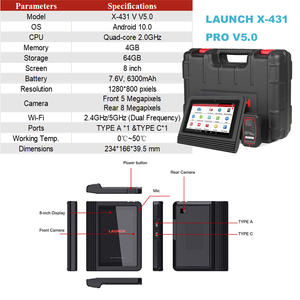 LAUNCH X431 <span class=keywords><strong>PRO</strong></span> V5.0 Elite Scanner Diagnostico Bidirezionale per Auto, Strumento OBD2 Xtool per Tutti i Veicoli - Product Image 4