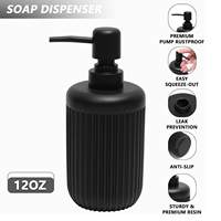 Ensemble de salle de bain 5 pièces en résine CF : Distributeur de savon, Gobelet, Porte-brosse à dents, Pot à cotons-tiges, Plateau – Accessoires de salle de bain pour la maison