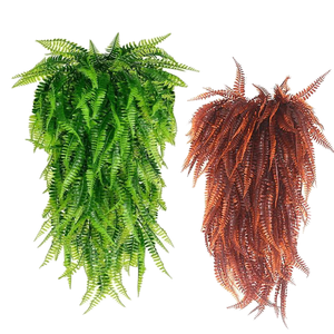 Helecho Artificial Colgante, Planta Verde Artificial para Exteriores, Resistente a los Rayos UV, <span class=keywords><strong>Plantas</strong></span> de Plástico de Alta Simulación, Ligeras, para Decoración de Paredes <span class=keywords><strong>en</strong></span> Navidad - Product Image 1