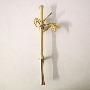 别墅公寓酒店家具五金装饰创意黄铜竹枝橱柜门拉手抽屉拉手 - Product Image 5