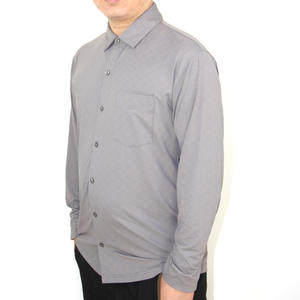 पुरुषों बुना हुआ शर्ट ऊर्ध्वाधर पट्टी पैटर्न प्रतिबिंबित ट्रिम एकल ब्रेस्टेड बटन ओएम आकस्मिक रिसॉर्ट पहनने - Product Image 1