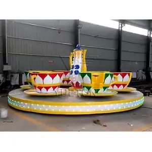 Amusement Equipment Revolving Theme Park Rides Lotus Rotating Coffee Cup Ride