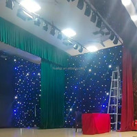 3*6M LED scène ciel étoilé fond rideau théâtre Grand rideau hôtel mariage fond rideau étoilé blanc bleu émettant