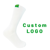 Vente en gros 2023 Nouveau design de chaussettes blanches 100% en coton avec impression par sublimation personnalisée Chaussettes de sport en coton de couleur unie avec LOGO