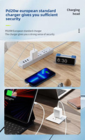 Adaptateur secteur 20W, chargeur de téléphone avec type C PD3.0, prise universelle EU UK, chargeur super rapide USB C, adaptateur secteur pour iPhone
