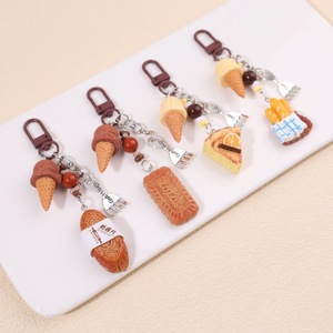 Cute <b>Mini</b> Food Keychain 3D Simulation Ice Cream Bread Cake Pendant Creative <b>Bag</b> Charm for Women Girls <b>Gift</b> - Product Image 1