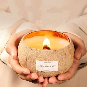 Producto Original de Hainan - Juego de Velas Aromáticas Decorativas de Cáscara de Coco, un Artículo para Crear Atmósfera, Personalizado, Aromático - Product Image 4