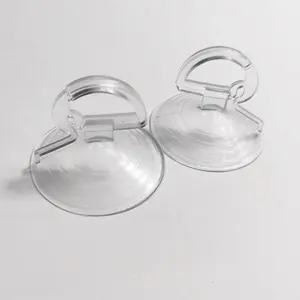 35mm PVC Vacuum Transparent Suction Cup With Pull Ring Transparent / Black