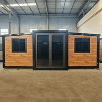 Structure en acier, surface de 6m, mur-rideau en verre de 3m, maison conteneur extensible à double aile, toilettes, ferme, école, appartement