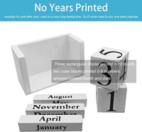 Calendrier perpétuel en bois/MDF peint écologique, réutilisable, affichage du mois et de la date, personnalisable, cadeau de fête, bureau, maison