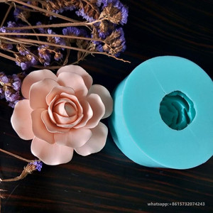 Moldes de jabón de Rosa romático, molde de silicona con forma de flor, vela de sílice, decoraciones de Aroma de rosa 3D - Product Image 3