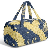 Tas Duffel Perjalanan Berlapis dengan Motif Bunga Ringan dan Elegan, Dilengkapi Resleting dan Pegangan, untuk Perjalanan Akhir Pekan