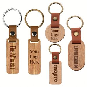 Porte-clés en bois personnalisables - Supports vierges à graver en gros pour loisirs créatifs, fournitures de porte-clés et étiquettes non finis - Product Image 1