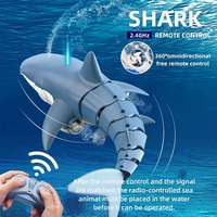 Bateau télécommandé électronique 2,4 G 4 canaux, modèle animal simulé, pulvérisation d'eau, jouet aquatique étanche, poisson nageant, requin télécommandé